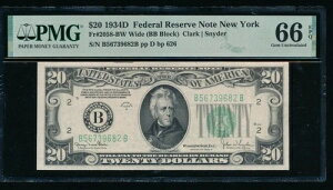 AC 1934D $20 j[[NCh FRN PMG 66 EPQ Fr 2058-B WF 
