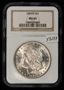1883-O 1ドルモルガン銀貨 - PQテキスタイルトーニング - NGC MS 65 - SKU-X5157