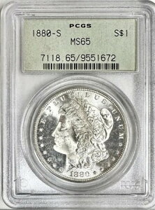 1880�N S ���[�K�� �V���o�[ �h�� PCGS MS65 OGH ���ɗǍD�ȏ��