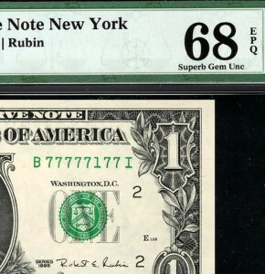 1995N j[[NAMs 1hD NEAR *SOLID 77777177 ? FRN 1921-B PMG 68 EPQ