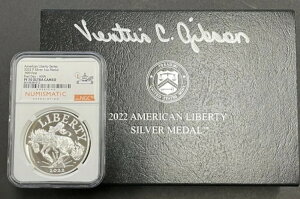 2022年 P シルバー 1オンス メダル 初日 ANA PF 70 ウルトラ カメオ 造幣局長サイン入り