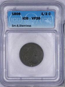1806�N �h���[�v�o�X�g �n�[�t�Z���g 1/2c H1c ICG VF20 - �X���[��6 - �X�e�����X