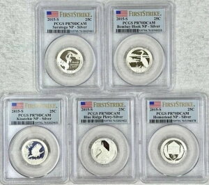 2015 S�v���[�t �V���o�[ �N�H�[�^�[�Z�b�g ATB PCGS PR70DCAM �t�@�[�X�g�X�g���C�N �t���b�O���x��