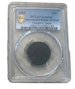1804�N �h���[�v���� �n�[�t�Z���g - �N���X���b�g4�A�X�e�� - PCGS ���� XF �ڍ�