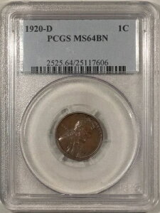 1920-D �����J�[�� �Z���g - PCGS MS-64 BN�A���炩�A�قڕ�΁I