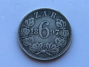 1897�N ��A�t���J 6.6�U�[�� 6.6�V�b�N�X�y���X �V���o�[925) 2.83 g ? 19.35 mm KM# 4