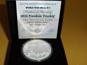 1�I���X .999 �V���o�[�V�[���h�v���[�t FREEDOM TRUCKIN I COA #139-142�B�{�b�N�X