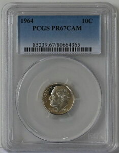 PR67CAM 1964�N PCGS �O���[�f�b�h �v���[�t �V���o�[ ���[�Y�x���g �_�C�� �J���I ���A�R�C�� PR 67