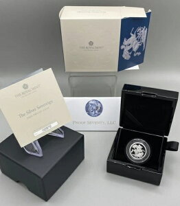 2025年 英国 プルーフ シルバー ソブリン金貨、化粧箱/OGP - 裏面傷あり
