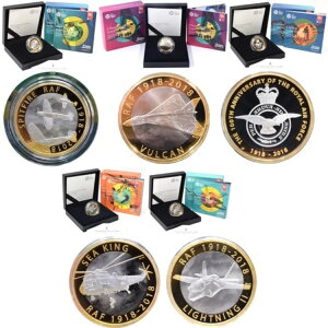 シルバープルーフ 2ポンド硬貨 RAF フルセット 2018 スピットファイア バルカン F35 ロイヤルミント