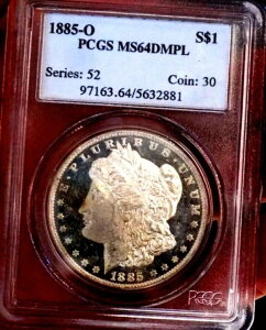 ���[�K�� �V���o�[�h�� 1885 O PCGS MS 64 DMPL WOW �R�C�� �f���炵���~���[