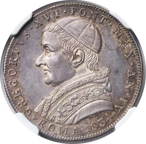 1834�N�A�o�`�J���A���c�O���S���E�X16���B�V���o�[ 30 �o�C�I�b�L (1/3 �X�N�[�h) �R�C���B NGC MS-63�I