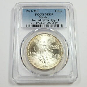 1991�N Mo PCGS MS69 �^�C�v1 - ���L�V�R - �g�[�����H 1�I���X �V���o�[ ���x���^�b�h �I���U #49728A