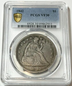 1842N ȃoeBh 1h č ɃIWiȋ PCGS VF30