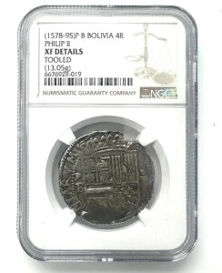 1578-1595 PB �{���r�A ��� 4���A�� - �t�B���b�v2�� XF �ڍ׍��󂠂� (13.05g) NGC