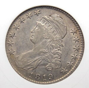 1819�N�� �L���b�v�h�o�X�g �V���o�[�n�[�t�h�� O-109 50�Z���g ANACS AU50 #804 ��Unc ECC&C