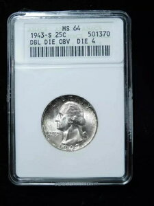 1943-S 25�Z���g���V���g����݃N�H�[�^�[ - ANACS MS64 �_�u���_�C�\��