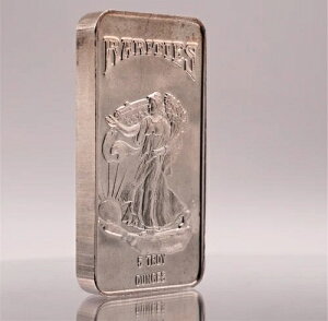 ヴィンテージ 1980年代 希少品 ミント レディ・リバティ 5オンス ファイン シルバー アートバー C3116