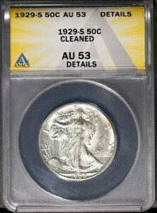 1929-S 50C Vo[ EH[LO oeB n[t EF-53 ڍ ANACS 7491915 + {[iX u[