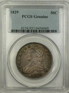 1829�N �L���b�v�h�o�X�g �V���o�[ �n�[�t�h���R�C�� PCGS ���K�i (�`���C�X BU �E�F���X�g���b�N) TW