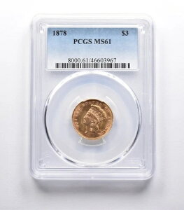 MS61 1878�N 3�h�� �C���f�B�A���E�v�����Z�X�E�w�b�h ���� PCGS *2030