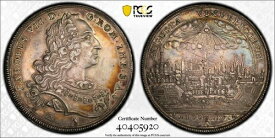 ドイツ諸州アウクスブルク。自由都市ターラー 1744-IT Dav-1924 PCGS AU 55