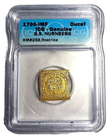 ドイツ、ニュルンベルク。MDCC（1700）IMFドゥカット、クリッペ。ICG認定本物