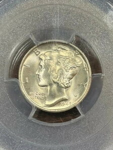 PCGS MS65 1945年 マイクロS マーキュリーダイム 素晴らしい光沢
