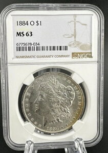 1883 O ニューオーリンズ モルガン銀貨 $1 NGC MS63 表裏色褪せ