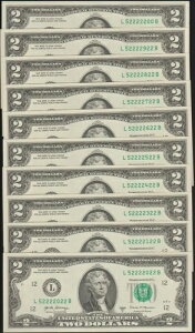 $2 ファンシー 3 進音符 10 音符セット 5/6 2 と 2 進 L 5 2 2 2 2 5 2 2 A UNC