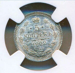 1902�N�鐭���V�A5�R�y�C�J��� NGC�O���[�h MS65