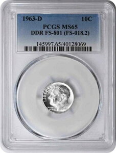 1963-D ���[�Y�x���g �_�C�� DDR FS-801 MS65 PCGS