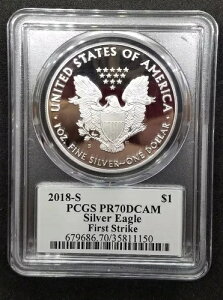2018S プルーフ シルバー イーグル PCGS PR70 DCAM ファーストストライク ANA フィラデルフィア t2831