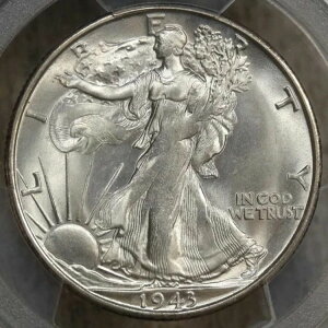 1943-S �E�H�[�L���O�E���o�e�B�E�n�[�t�_���[�A�`���C�X�E�A���T�[�L�����[�g PCGS MS-64�A�O���[�hPQ