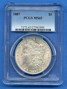 1887 P PCGS MS65 �����K����� 1�h�� �č������ǔ��s �R�C�� 1887-P MS-65 �u���X�g�z���C�g