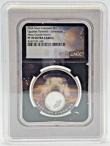 ���T�E�O�����f 2024 �G�W�v�g�s���~�b�h UFO ���[�O�X�A�C�����h 1�I���X �V���o�[ NGC PF70 1/27
