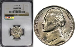 1971-D 5C NGC MS67FS WFt@[\ ~ S[WXȃTe̋ɏ!