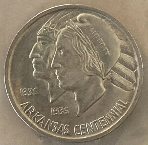 1936-P アーカンソー州 100 周年記念 50 セント硬貨。