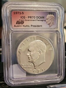 1971�N S IKE Dollar ICG PR70 DCAM �I�[�X�e�B���E�n�b�g�[���M�T�C������