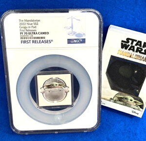 マンダロリアン 2022 ニウエ $2 グローグー ポッド NGC PF70 ウルトラカメオ 箱付き