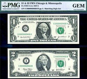 HGR 2003/2003A $1 + $2 (�󏭂ȃ}�b�`���OLOW�V���A��#6966) PMG GEM ������