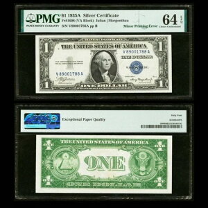 PMG 64 G[! 1935A ؖ Fr. 1608 "ONE"  "O" Ă܂!!