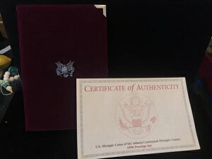 1996年 アメリカ造幣局 プレステージセット 7枚組プルーフコインセット アトランタオリンピック ~ OGP/COA #336