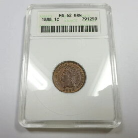 1888年 P ANACS ソープボックス MS62 BN ブラウン - インディアンヘッド ペニーセント 1セントコイン #55563A