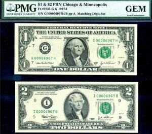 HGR 2003/2003A $1 + $2 (�󏭂ȃ}�b�`���OLOW�V���A��#6967) PMG GEM ������