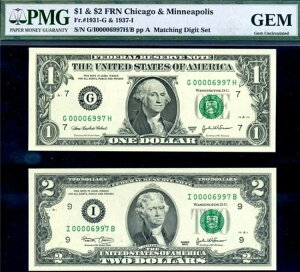 HGR 2003/2003A $1 + $2 (�󏭂ȃ}�b�`���OLOW�V���A��#6997) PMG GEM ������