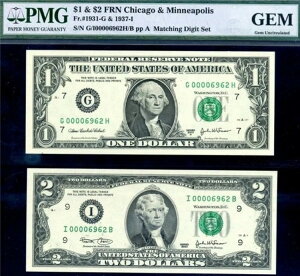 HGR 2003/2003A $1 + $2 (�󏭂ȃ}�b�`���OLOW�V���A��#6962) PMG GEM ������