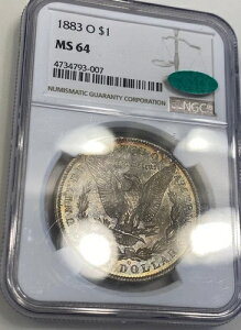 1883 0 MS64 NGC �����K�� �V���o�[ �h�� �g�[�� -CAC �X�e�b�J�[-