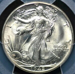 1942�N D �E�H�[�L���O�E���o�e�B �n�[�t�_���[ PCGS MS 65 �t���X�e�B�z���C�g ���ɂ��ꂢ�ȕ��
