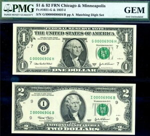 HGR 2003/2003A $1 + $2 (�󏭂ȃ}�b�`���OLOW�V���A��#6906) PMG GEM ������